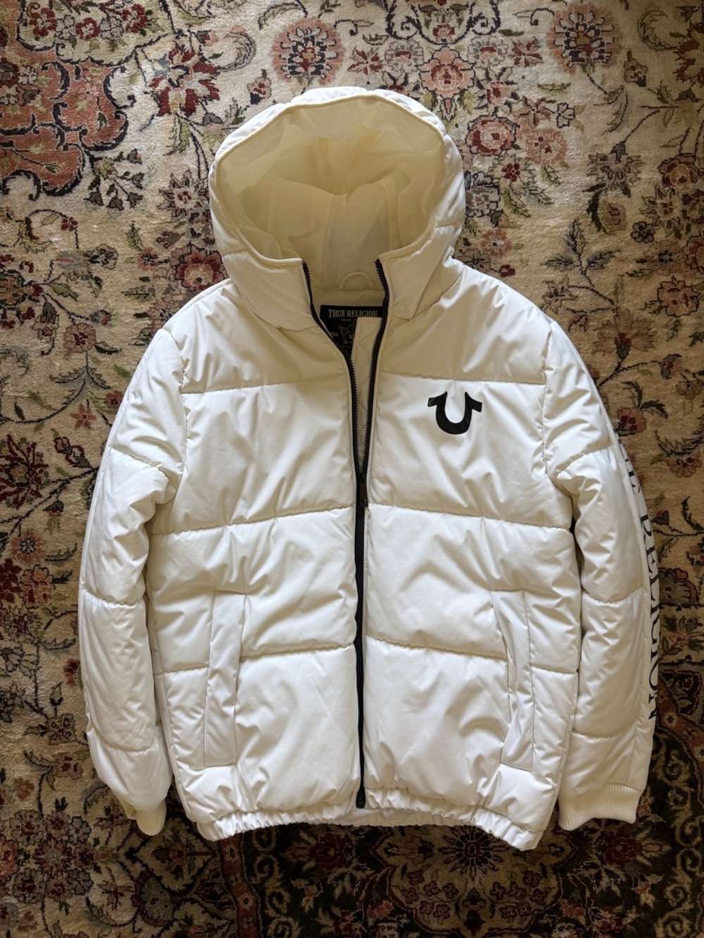 True Religion Quilted Hooded Puffer Jacket
